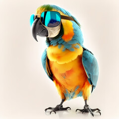 Parrot wearing sunglasses. Generative AI