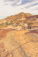 Portrait landscape of the Badlands of Drumheller