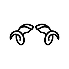 ram horn animal line icon vector illustration