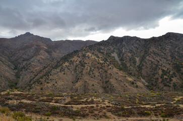Beautiful high rocky mountain range of Caucasus Mountains of Armenia