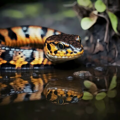 Snake : Tiger Snake, Generative AI