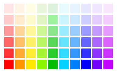 Abstract color palette. RGB concept. Color palette, warm and cool colors, spectrum. Flat design. Vector illustration.