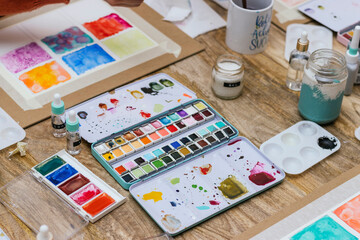 Spain Watercolor Workshop. Used watercolor box.