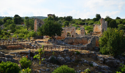Fototapeta premium Kanlidivane Ancient City, located in Mersin, Turkey, was built in ancient times.