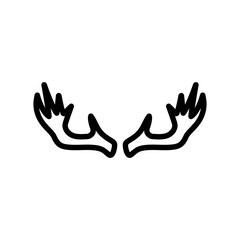 deer horn animal line icon vector illustration