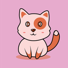 Cartoon cute cat for kids vector.