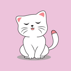 Cartoon cute cat for kids vector.