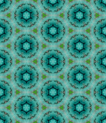 Abstract seamless green pattern with flowers textiles floral
