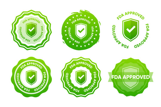 FDA Approved Stamp. FDA Approved text. Food and Drug Administration approved stamp. Vector illustration.
