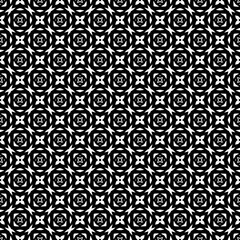 Black and white seamless pattern texture. Greyscale ornamental graphic design. Mosaic ornaments. Pattern template. Vector illustration. EPS10.