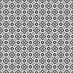 Black and white seamless pattern texture. Greyscale ornamental graphic design. Mosaic ornaments. Pattern template. Vector illustration. EPS10.