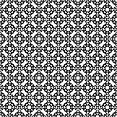 Black and white seamless pattern texture. Greyscale ornamental graphic design. Mosaic ornaments. Pattern template. Vector illustration. EPS10.