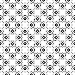 Black and white seamless pattern texture. Greyscale ornamental graphic design. Mosaic ornaments. Pattern template. Vector illustration. EPS10.