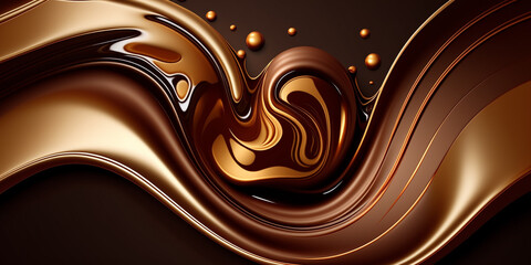 Obraz premium Chocolate splash. Created with generative Ai technology.