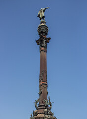 Statue of christopher columbus in barcelona.