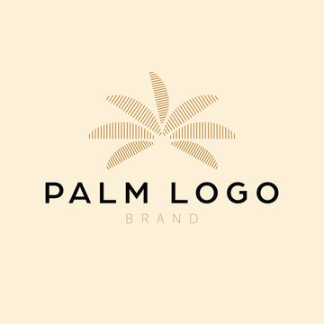 Palm logo design. Abstract tropical logotype. Simple and modern logo.