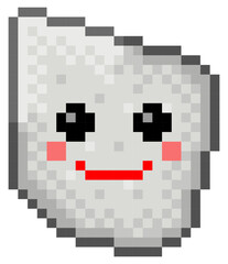 Smile shape icon pixel art. Vector illustration.	