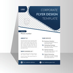 clean creative template and modern design. Corporate business flyer template design with gradient blue color. a4 half page size free corporate flyer vector illustration image