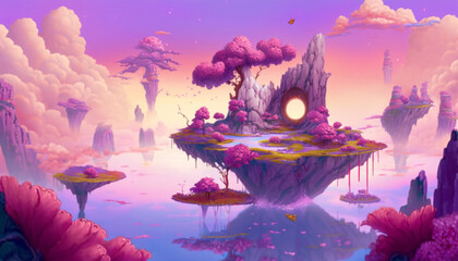 A_surreal_and_fantastical_landscape_with_floating