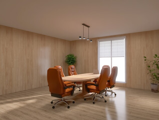 Office interior, 3d render, 3d illustration
