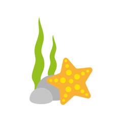 Beautiful cartoon starfish. Summer vacation. Vector illustration.