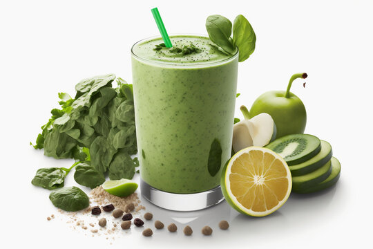 Green smoothie. Created with generative Ai technology.