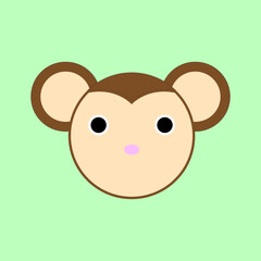 Doodle cartoon bear face for concept design. Cute wildlife animal cartoon drawing. Vector illustration.