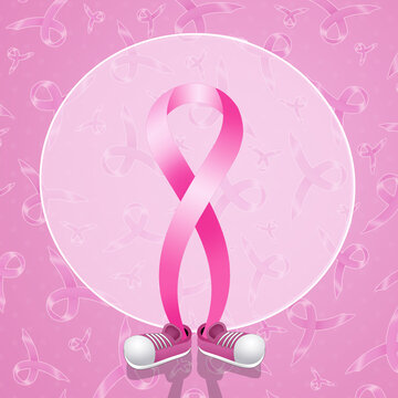 illustration of a pink ribbon for breast cancer prevention