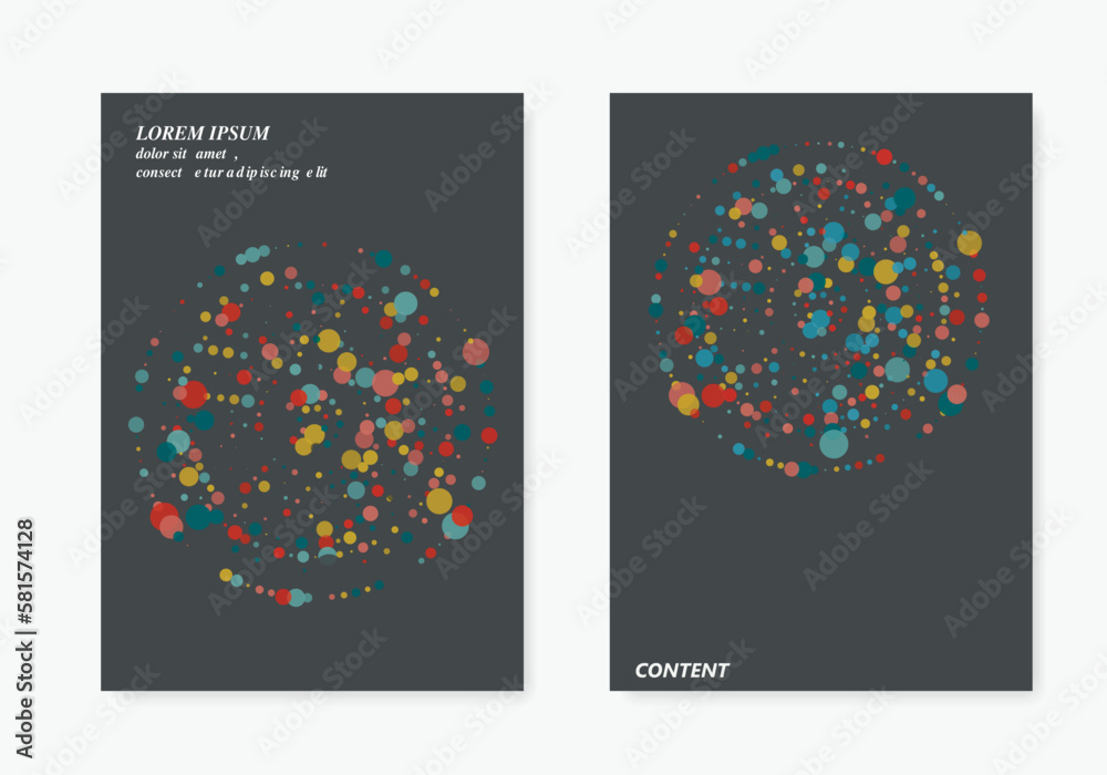Poster circles design elements. graphic simple shapes design for annual report, presentation, technologu ro