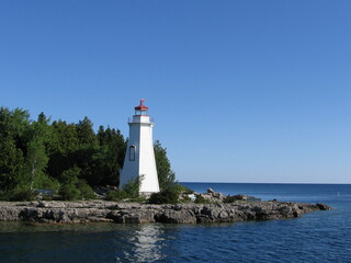 lighthouse on the coast of Bruce Peninsula, Ontario, Canada 