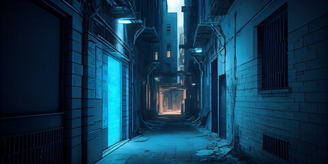  Futurist alley street. Generative AI