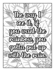  Affirmative quotes coloring page. Positive quotes coloring page. motivational quotes coloring pages design .inspirational words coloring book pages design. Motivational swear word. motivational