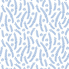 seamless pattern with decorative blue elements -vector illustration