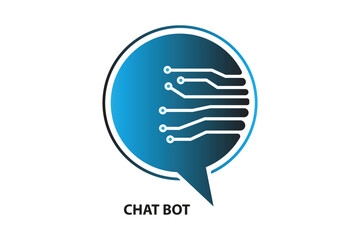 Chat Bot concept trendy icon. Simple line, colored illustration.