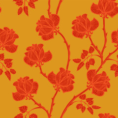 Vector seamless texture with roses