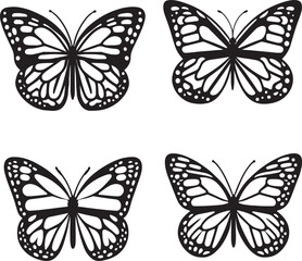 Fototapeta na wymiar Butterfly set icon Vector Illustration, on a isolated background, SVG
