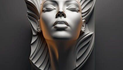 Abstract Woman Statue Face