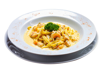 shrimp with pasta, haute cuisine