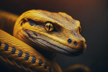Fototapeta premium yellow venomous snake Generative AI