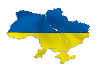 country map 3d shape Ukraine