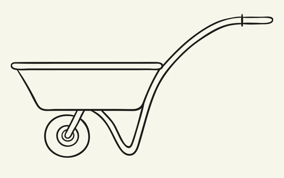 recommend clip art: Wheelbarrow. Hand drawn vector illustration