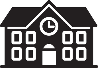 black School or educational institution icon. illustration isolated on white background. sign symbol of the state house