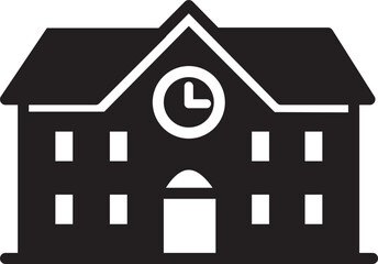 black School or educational institution icon. illustration isolated on white background. sign symbol of the state house