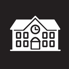black School or educational institution icon. illustration isolated on white background. sign symbol of the state house