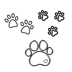 Dog paw print. Footprint. Vector icons isolated