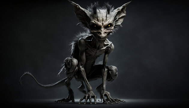 full body shot of a scary chupacabra 