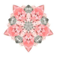 Kaleidoscope flower mandala. Modern banner design template, vector illustration. Vector colorful mosaic