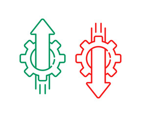 two drop and growth technology icon with gear