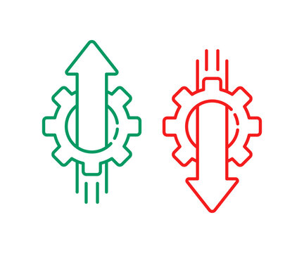two drop and growth technology icon with gear