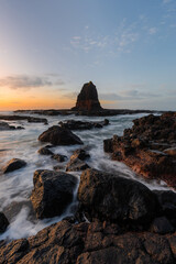 Morning view of pulpit rock at Cape Schanck, Victoria, Australia.